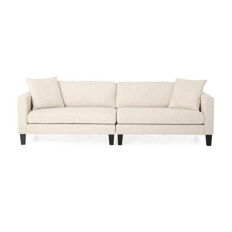 Clemons Contemporary Fabric 4-seater Sofa with Accent Pillows by Christopher Knight Home