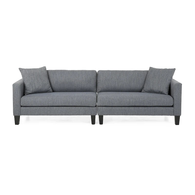 Clemons Contemporary Fabric 4-seater Sofa with Accent Pillows by Christopher Knight Home