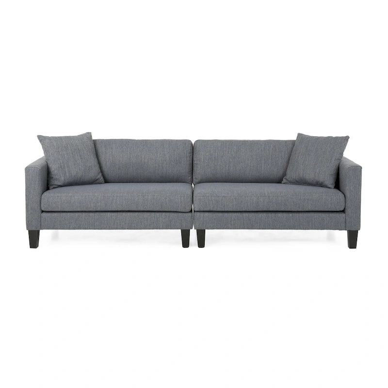 Clemons Contemporary Fabric 4-seater Sofa with Accent Pillows by Christopher Knight Home