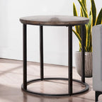 Darren Modern Rustic Farmhouse Reclaimed Wood Round Side Table