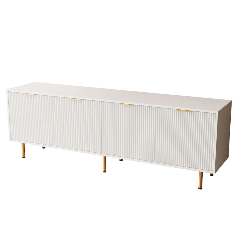 Modern warm white TV cabinet for 80 inch TV Stands