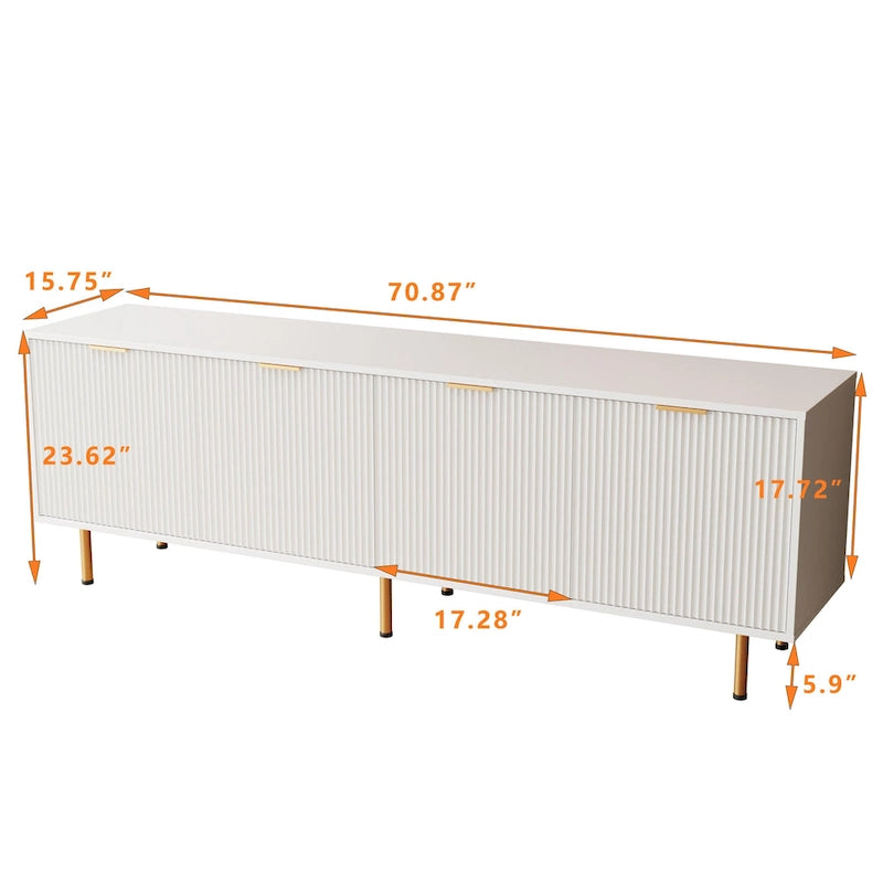 Modern warm white TV cabinet for 80 inch TV Stands