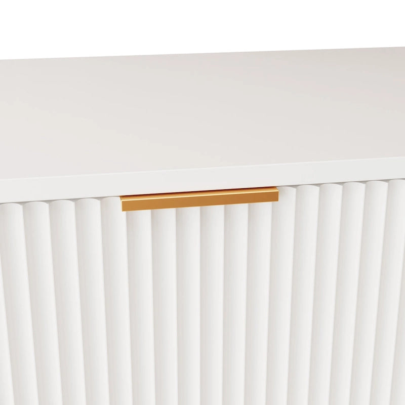 Modern warm white TV cabinet for 80 inch TV Stands