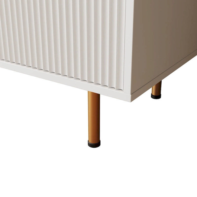 Modern warm white TV cabinet for 80 inch TV Stands