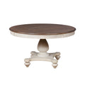  Arch Weathered Oak Round Dining Table - Weathered oak and white