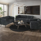 Corduroy Modern and Glamorous Velvet Upholstered 3-Piece Living Room Set