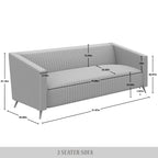 Corduroy Modern and Glamorous Velvet Upholstered 3-Piece Living Room Set