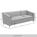 Corduroy Modern and Glamorous Velvet Upholstered 3-Piece Living Room Set