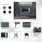 Corduroy Modern and Glamorous Velvet Upholstered 3-Piece Living Room Set