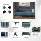 Corduroy Modern and Glamorous Velvet Upholstered 3-Piece Living Room Set