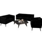 Corduroy Modern and Glamorous Velvet Upholstered 3-Piece Living Room Set