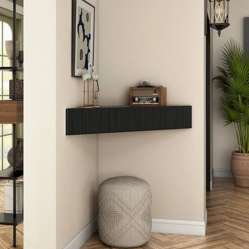 Furniture of America Sukhumi Transitional 47-inch 3-Shelf Wall-Mounted Corner TV Console