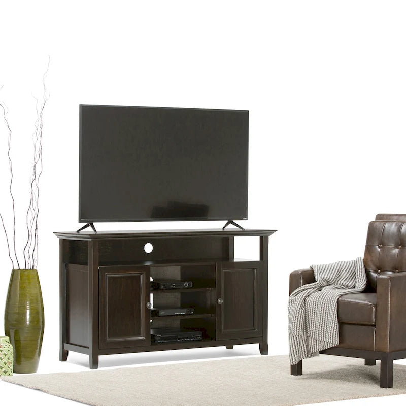 WYNDENHALL Halifax 54 inch Wide Solid Wood Transitional TV Stand - 54 W x 18.9 D x 31.9 H