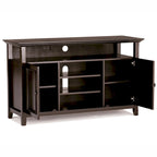 WYNDENHALL Halifax 54 inch Wide Solid Wood Transitional TV Stand - 54 W x 18.9 D x 31.9 H