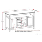 WYNDENHALL Halifax 54 inch Wide Solid Wood Transitional TV Stand - 54 W x 18.9 D x 31.9 H