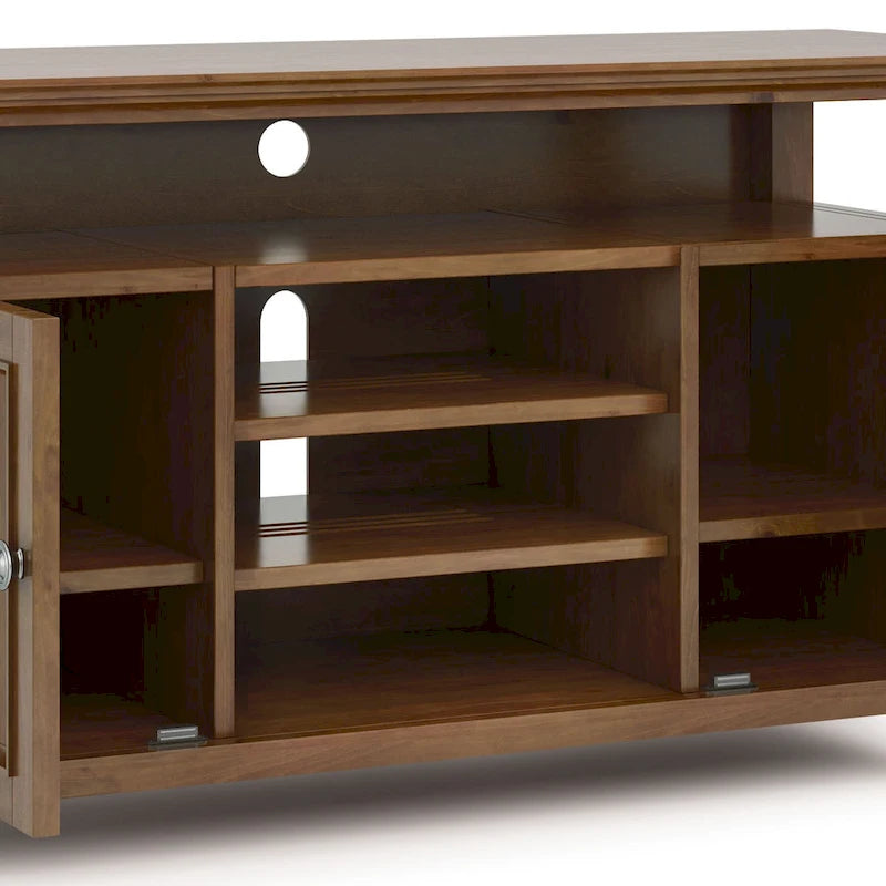 WYNDENHALL Halifax 54 inch Wide Solid Wood Transitional TV Stand - 54 W x 18.9 D x 31.9 H