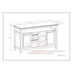 WYNDENHALL Halifax 54 inch Wide Solid Wood Transitional TV Stand - 54 W x 18.9 D x 31.9 H