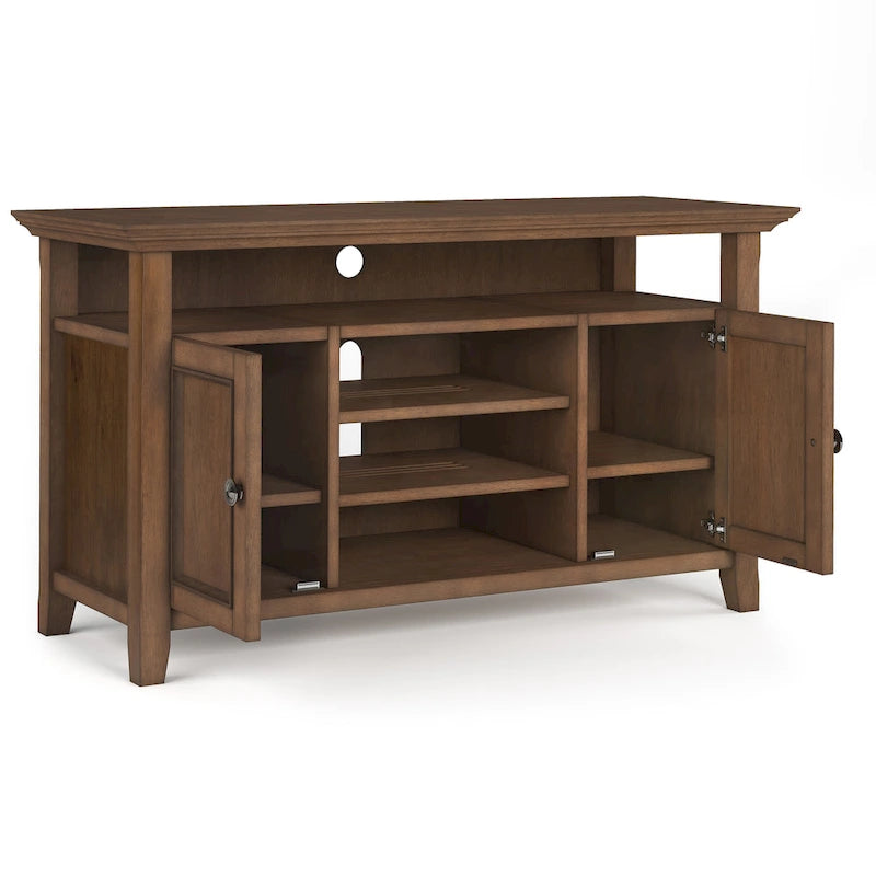 WYNDENHALL Halifax 54 inch Wide Solid Wood Transitional TV Stand - 54 W x 18.9 D x 31.9 H