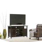 WYNDENHALL Halifax 54 inch Wide Solid Wood Transitional TV Stand - 54 W x 18.9 D x 31.9 H