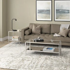 Hera 45 Wide Rectangular Coffee Table with Mirror Shelf