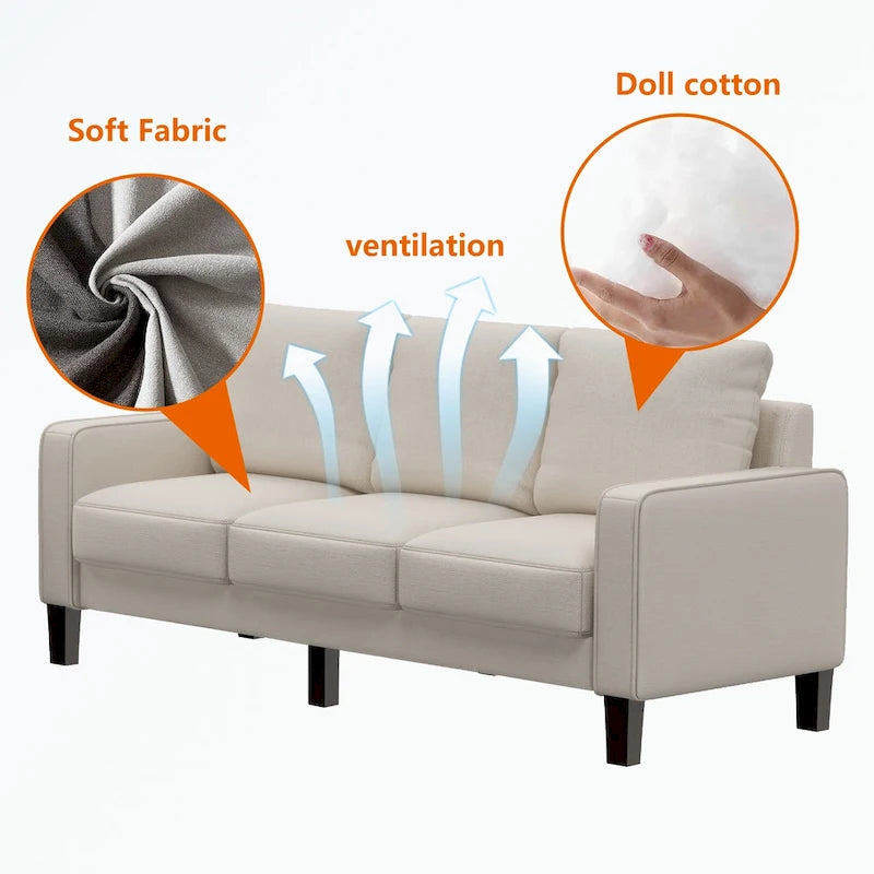 Fabric Upholstered Living Room Furniture Sofa