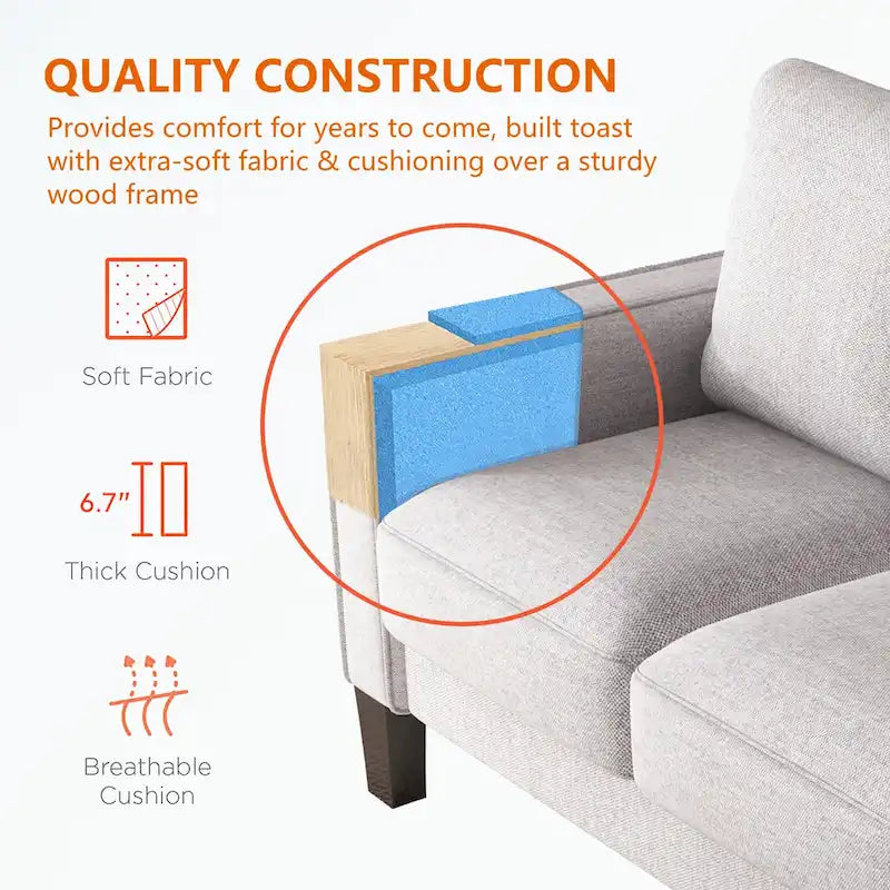 Fabric Upholstered Living Room Furniture Sofa