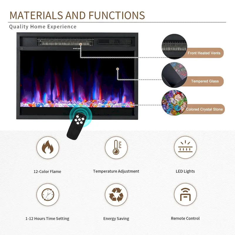 68 TV Cabinet with a 23 Electric Fireplace