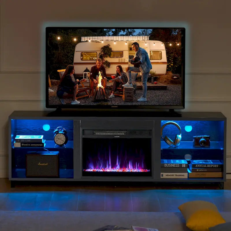 68 TV Cabinet with a 23 Electric Fireplace