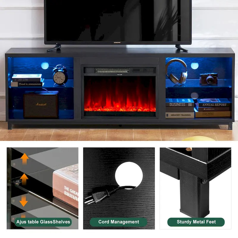 68 TV Cabinet with a 23 Electric Fireplace