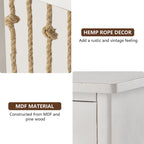 Distressed White End Table with Drawer - 14D x 18W x 26.4H