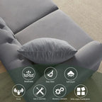 [Video] 79 Chesterfield Sofa Grey Velvet for Living Room, 3 Seater Sofa Tufted Couch with Rolled Arms and Nailhead for Living R