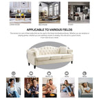 [Video] 79 Chesterfield Sofa Grey Velvet for Living Room, 3 Seater Sofa Tufted Couch with Rolled Arms and Nailhead for Living R