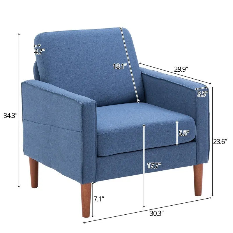 Solid Wood Legs Nuclear Bomb II Single Seat Accent Chair