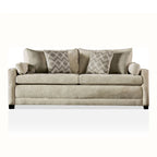 Breward Transitional Beige Chenille Upholstered Sofa with Pillows by Furniture of America