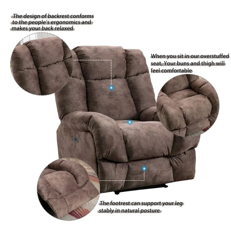 Chenille Power Standard Recliner Chair