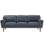 Darius Blue Oxford Leather Sofa