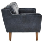 Darius Blue Oxford Leather Sofa
