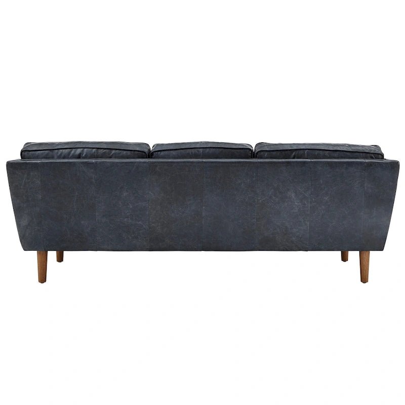 Darius Blue Oxford Leather Sofa