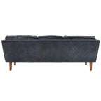 Darius Blue Oxford Leather Sofa