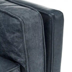 Darius Blue Oxford Leather Sofa