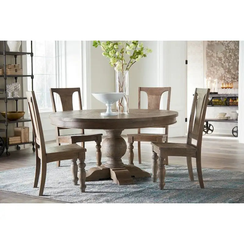 Asperg Grey Weathered Teak 54-inch Round Dining Table