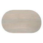 38 Inch Coffee Table, Oblong Mango Wood Top with a Modern Ball Leg