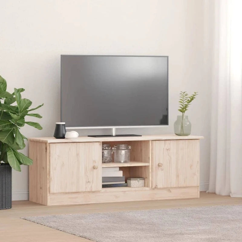 vidaXL TV Stand ALTA 44.1x13.8x16.1 Solid Wood Pine - 44.1 x 13.8 x 16.1