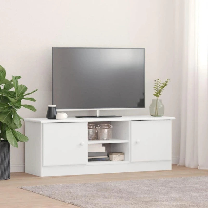 vidaXL TV Stand ALTA 44.1x13.8x16.1 Solid Wood Pine - 44.1 x 13.8 x 16.1