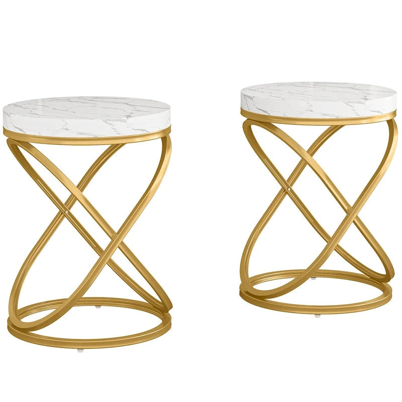 19.68 Inches Round End Side Table Nightstands for Living Room