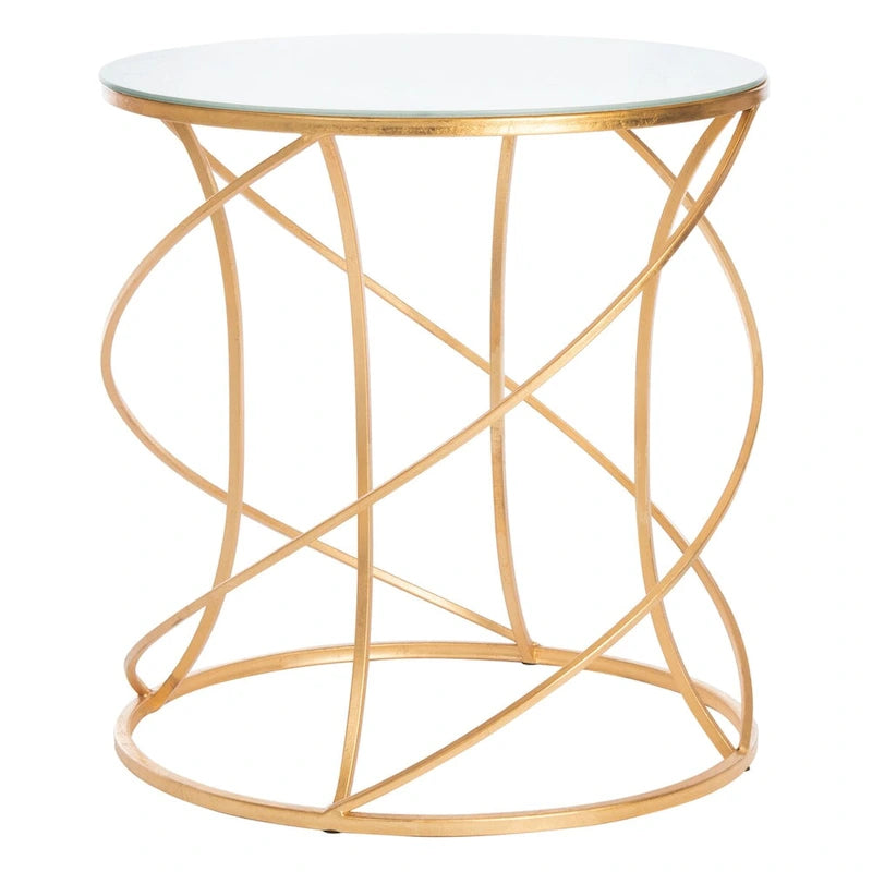 Gold/White Top Accent Table - 20 x 20 x 21.2