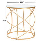 Gold/White Top Accent Table - 20 x 20 x 21.2