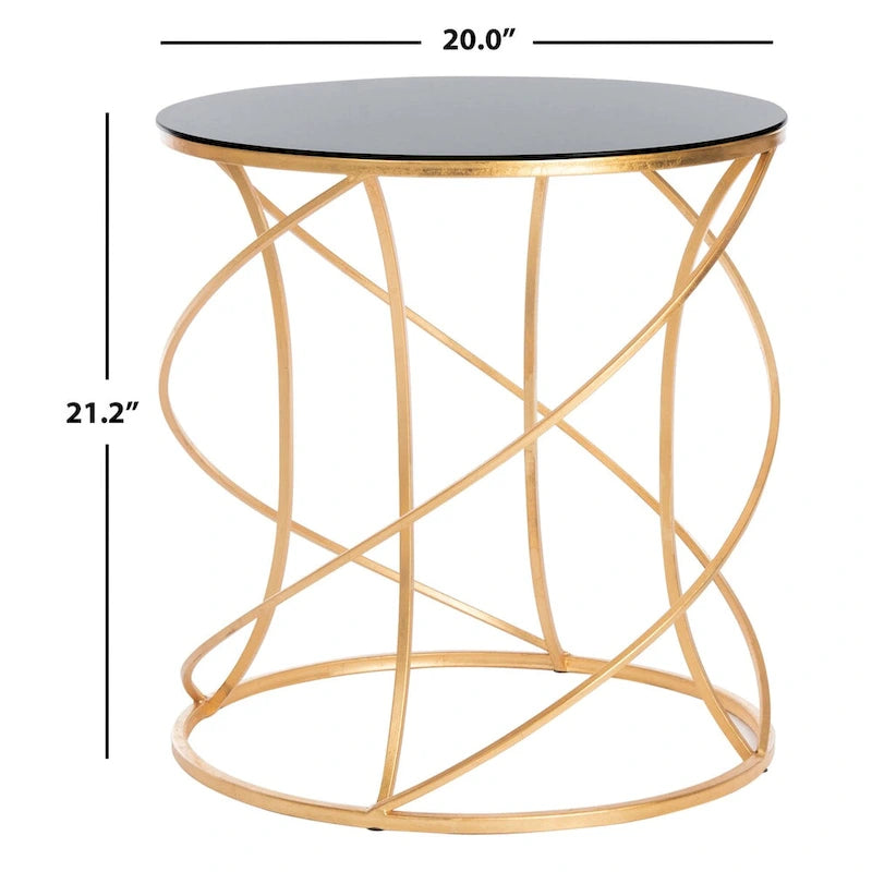 Gold/White Top Accent Table - 20 x 20 x 21.2