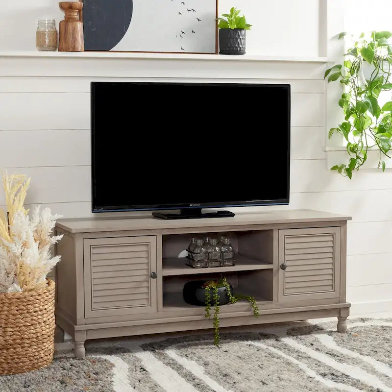 SAFAVIEH Caitlyn 2 Door 1 Shelf Media Stand - 47 W x 16 D x 20 H - 47Wx16Dx20H