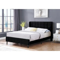 Velvet Upholstered Wingback Platform Bed Frame with Headboard and Footboard